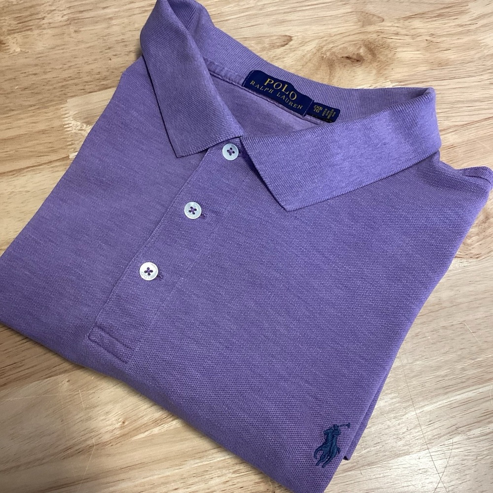 Mens Polo‎ Ralph Lauren Big And Tall Short Sleeve Cotton Golf Polo- Purple- 2XB